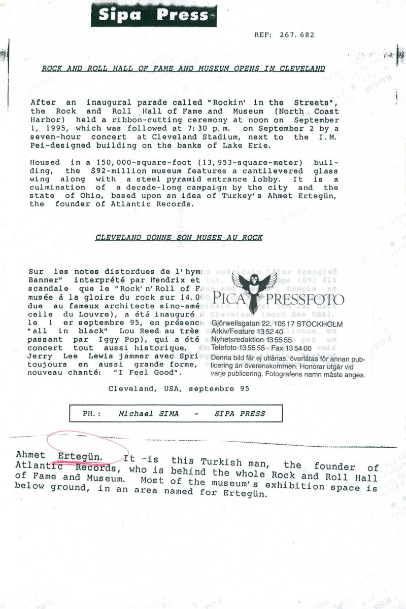 1995 FAME ROLL ROCK AFTER WHICH HOLL PRESS CONCERT MICHAEL - Vintage Photograph