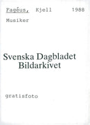 1988 SWEDISH DAILY KJELL FAGEUS MUSICIAN FREE PICTURE ARCH PER ADOLPHSON - Vintage Photograph