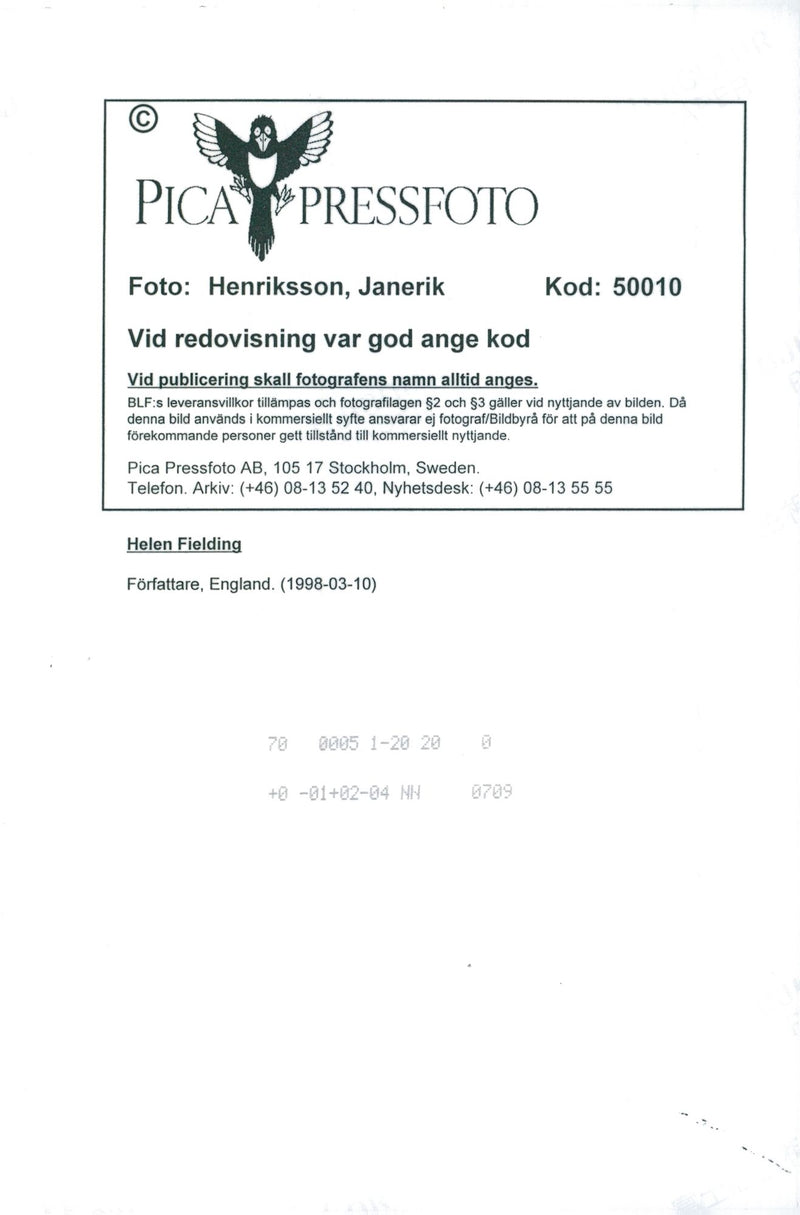 Helen Fielding - Vintage Photograph