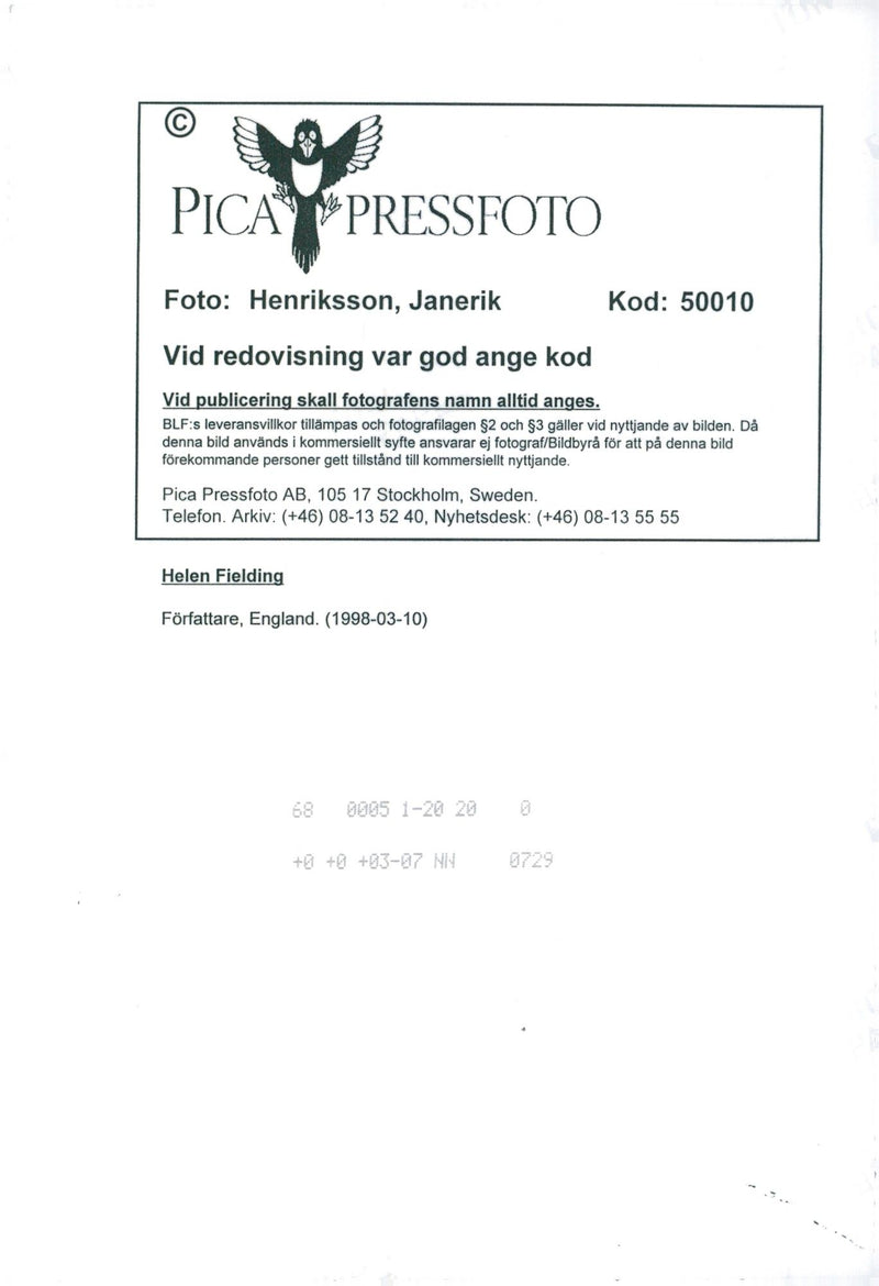 Helen Fielding - Vintage Photograph