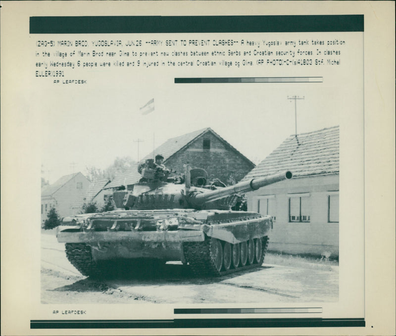 A Heavy Yugoslav Army tank. - Vintage Photograph