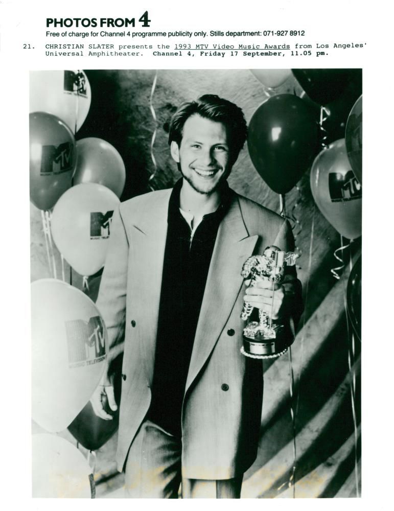 Christian Slater Presents the 1993 MTV Video Music Awards from Los Angeles' Universal Amphitheater - Vintage Photograph