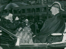 Queen Louisa holds a protective umbrella over the Duchess of Harrar, Prince Wilhelm looks smiling at - Vintage Photograph