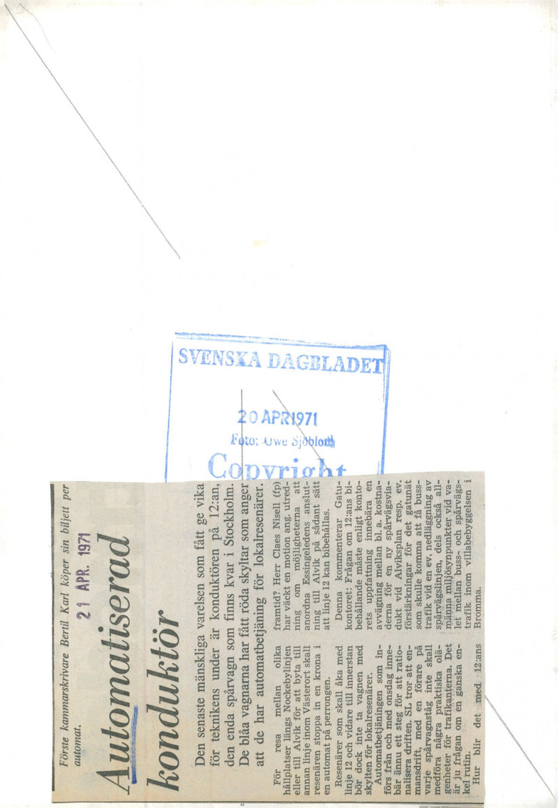 1971 LOCAL PER TRAVELERS COPYRIG PRINTER TECHNOLOGY TICKET ONLY FUTU EXPEDITION - Vintage Photograph