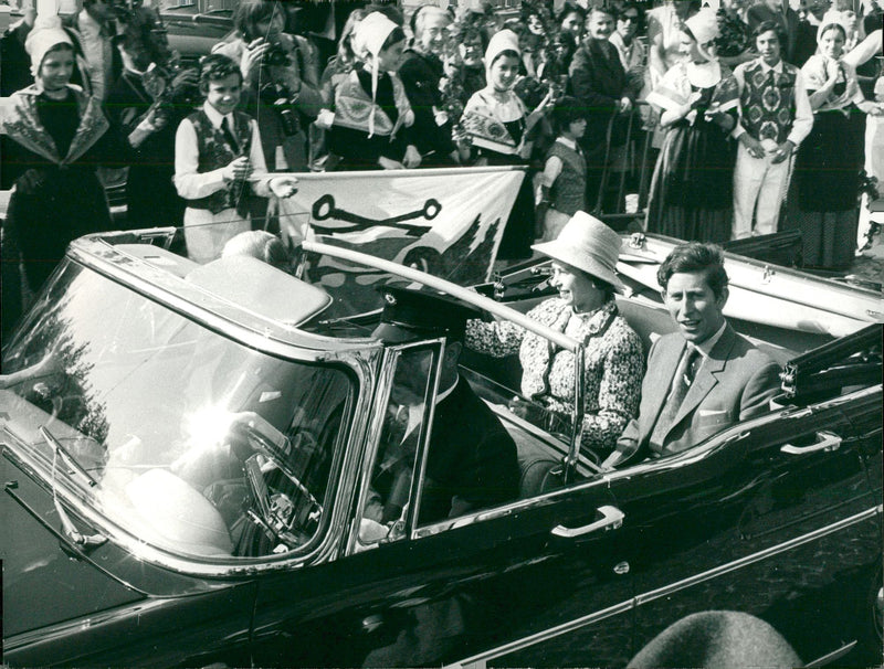 Queen Elizabeth and Prince Charles visit Avignon - Vintage Photograph