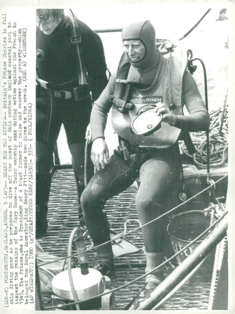 Prince Charles in dive equipment - Vintage Photograph