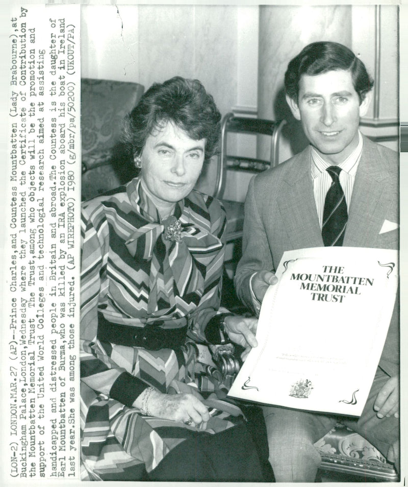 Prince Charles along with Countess Mountbatten - Vintage Photograph