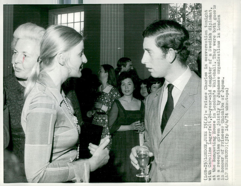 Prince Charles in conversation with Caroline Lagerfelt - Vintage Photograph