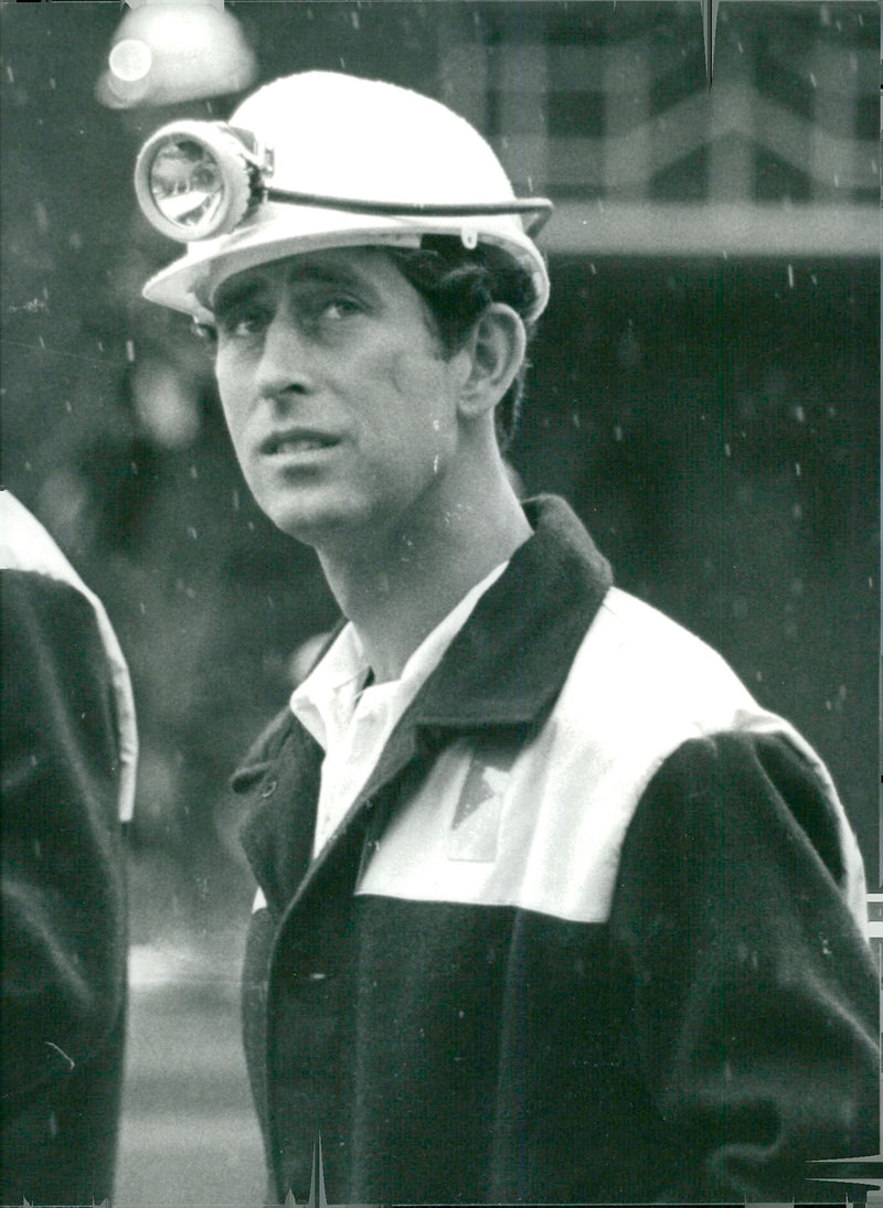 Prince Charles visits a coal mine in Pontefract - Vintage Photograph