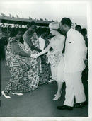 Queen Elizabeth greets chieftains and chief wives in Ghana. T.H. President Nkrumah - Vintage Photograph