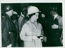 Queen Elizabeth in mining pit when visiting the Frood mine - Vintage Photograph