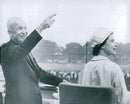 President Eisenhower points out an attraction of Queen Elizabeth - Vintage Photograph