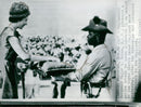 Queen Elizabeth receives a gold brooch of the Royal Sierra Leone Regiment - Vintage Photograph