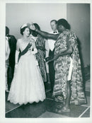 Queen Elizabeth at the state bank in Accra - Vintage Photograph