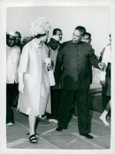 Queen Elizabeth at the wreckage of Mahatma Gandhi's grave - Vintage Photograph