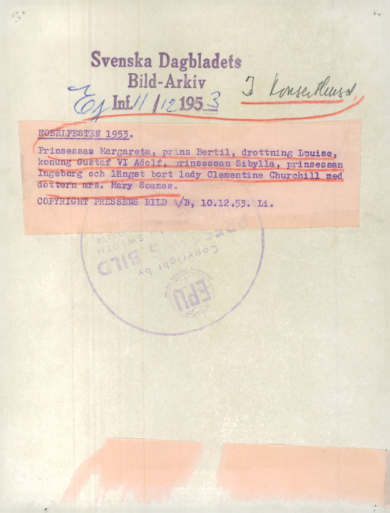 Banquette. The royal gathered in the Concert Hall - Vintage Photograph