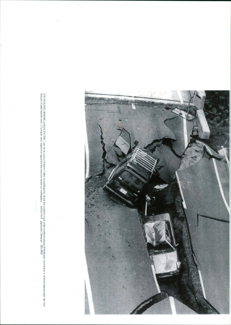 Cars lie on cracks - Vintage Photograph