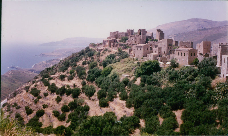Dramatic Landscape of the Mani Peninsula. - Vintage Photograph