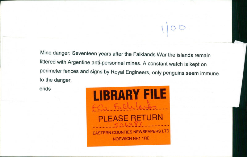 Falklands War the islands. - Vintage Photograph