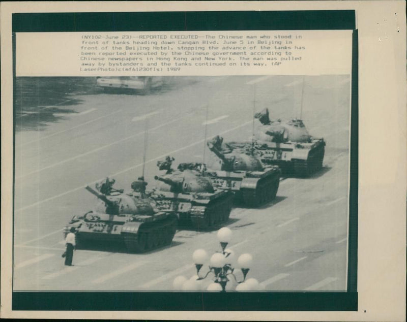 Tanks allegedly executed. - Vintage Photograph