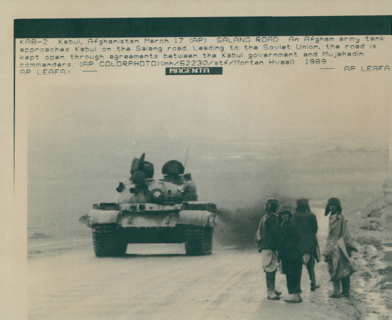 An Afghan Army Tank Approaches Kabul on The Salang Road - Vintage Photograph