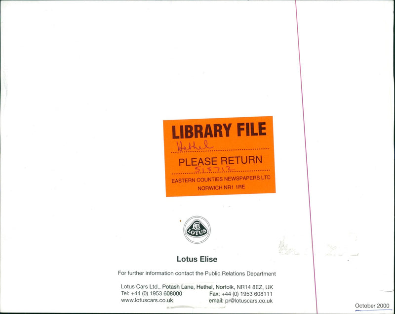 Lotus Cars - Vintage Photograph