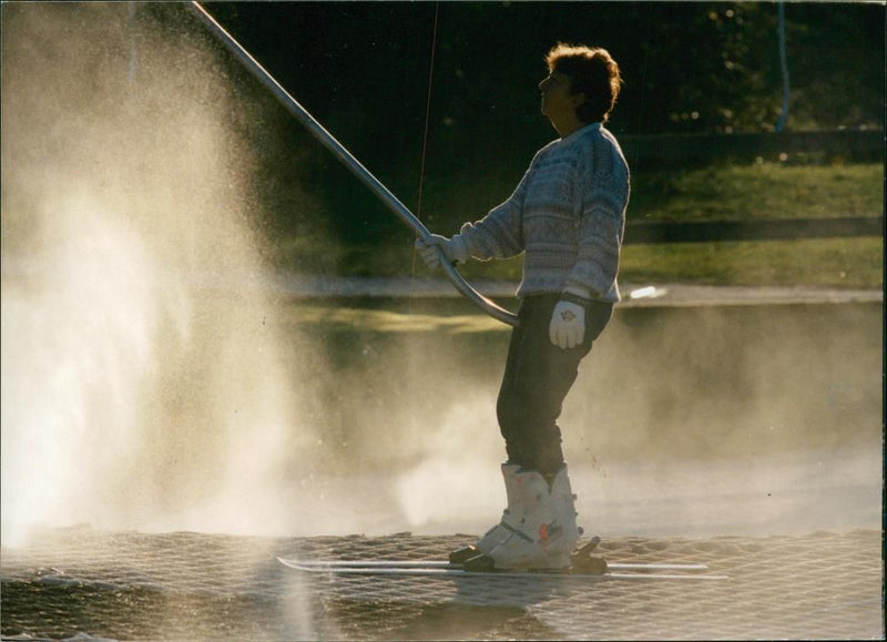 The clubs water jets keep the nylon running fast. - Vintage Photograph