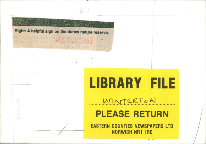 A helpful sign on  the dunes nature reserve. - Vintage Photograph