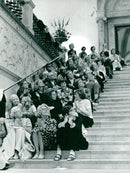 Night music in the National Museum's stairwell - Vintage Photograph