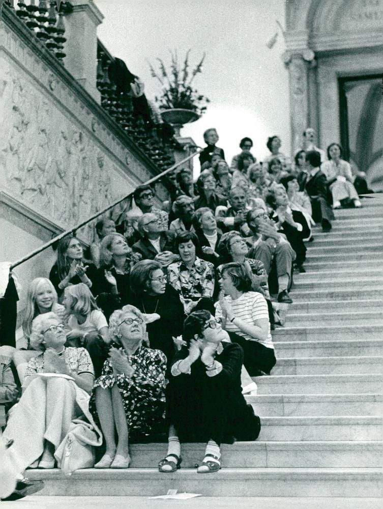 Night music in the National Museum's stairwell - Vintage Photograph