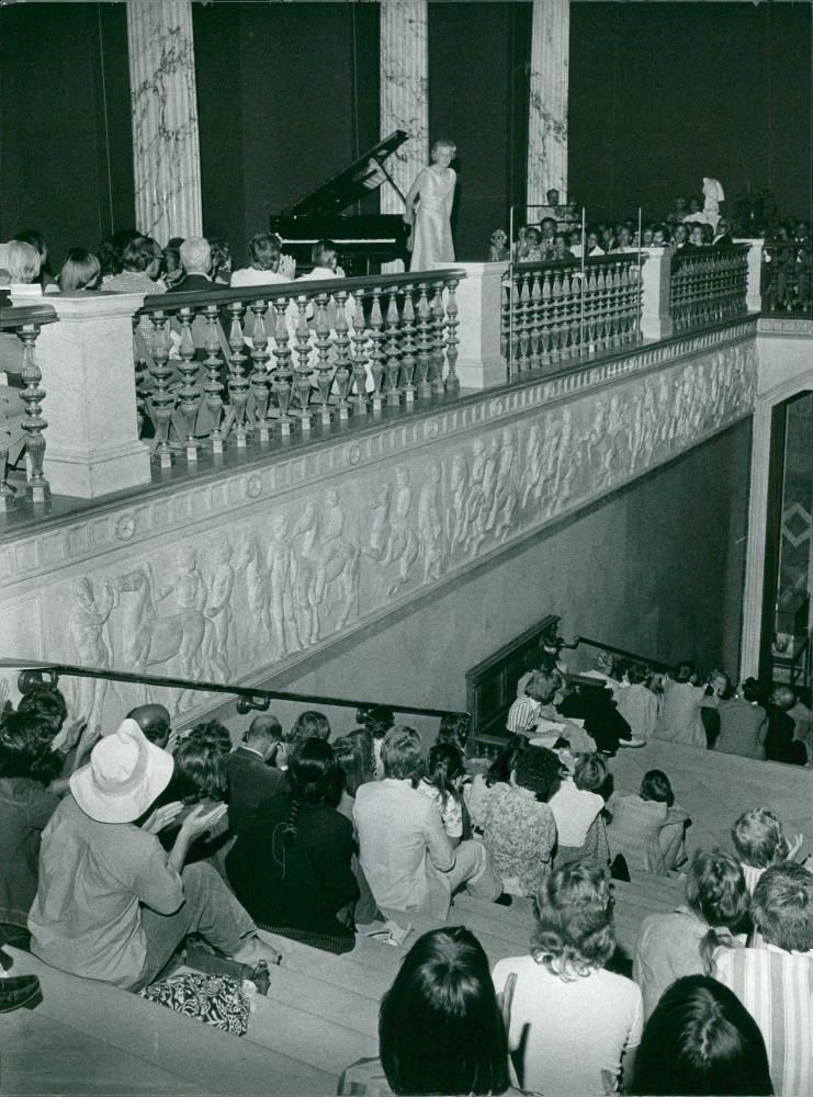 Night music in the National Museum's stairwell - Vintage Photograph