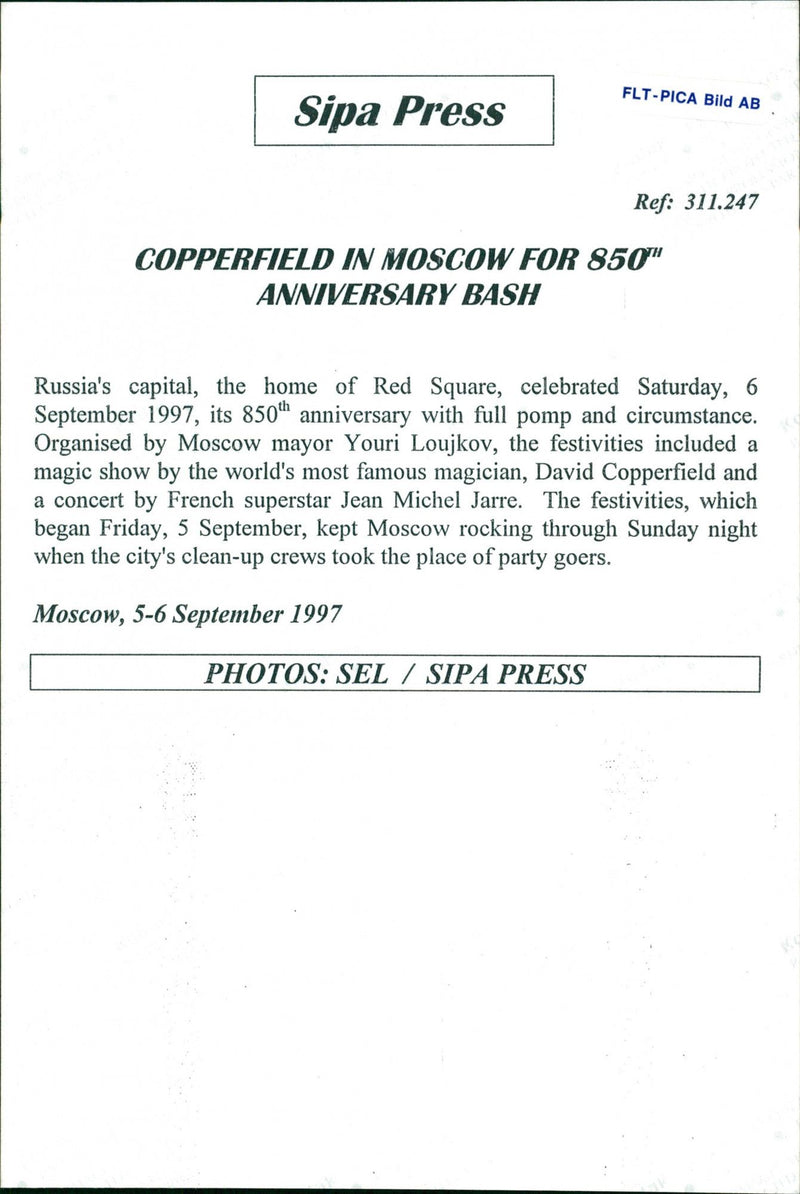 1997 SCANPIX SWEDEN MOSCOW RUSSI CAPITAL FRENCH CONCERT PRESS DAVID - Vintage Photograph