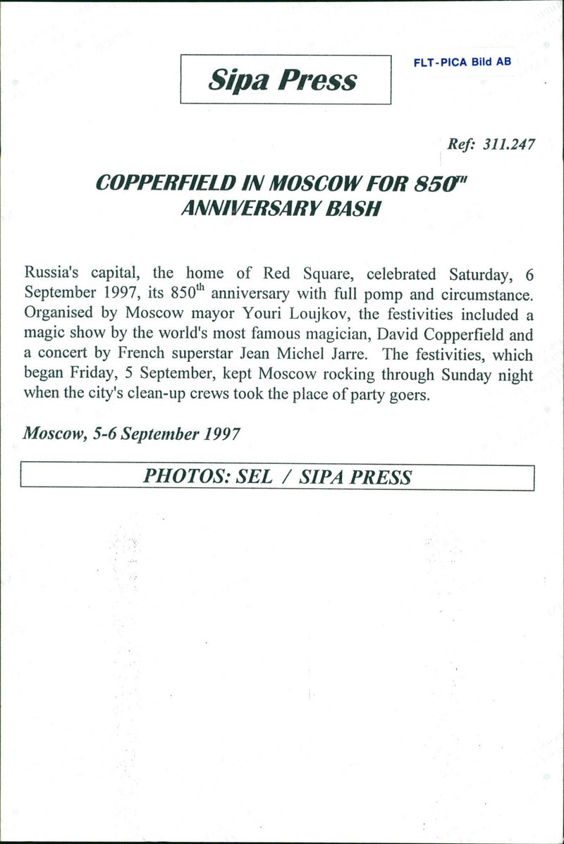 1997 SCANPIX SWEDEN MOSCOW RUSSI CAPITAL FRENCH CONCERT PRESS DAVID - Vintage Photograph