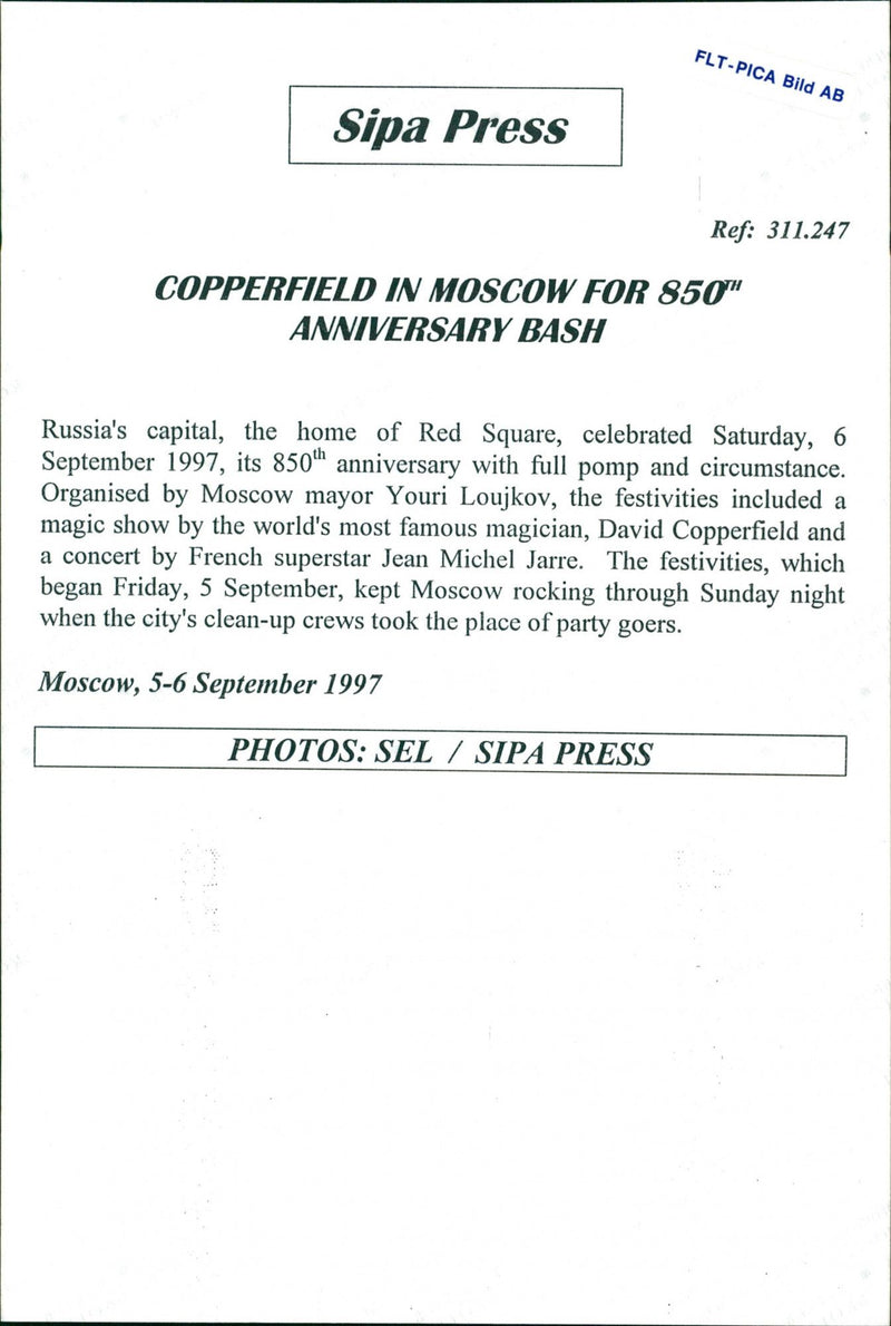 1997 SCANPIX SWEDEN MOSCOW RUSSI CAPITAL FRENCH CONCERT PRESS DAVID - Vintage Photograph