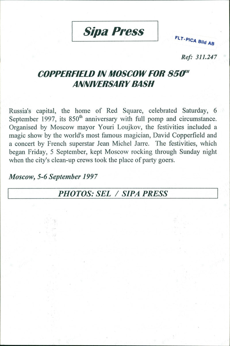 1997 SCANPIX SWEDEN MOSCOW RUSSI CAPITAL FRENCH CONCERT PRESS DAVID - Vintage Photograph