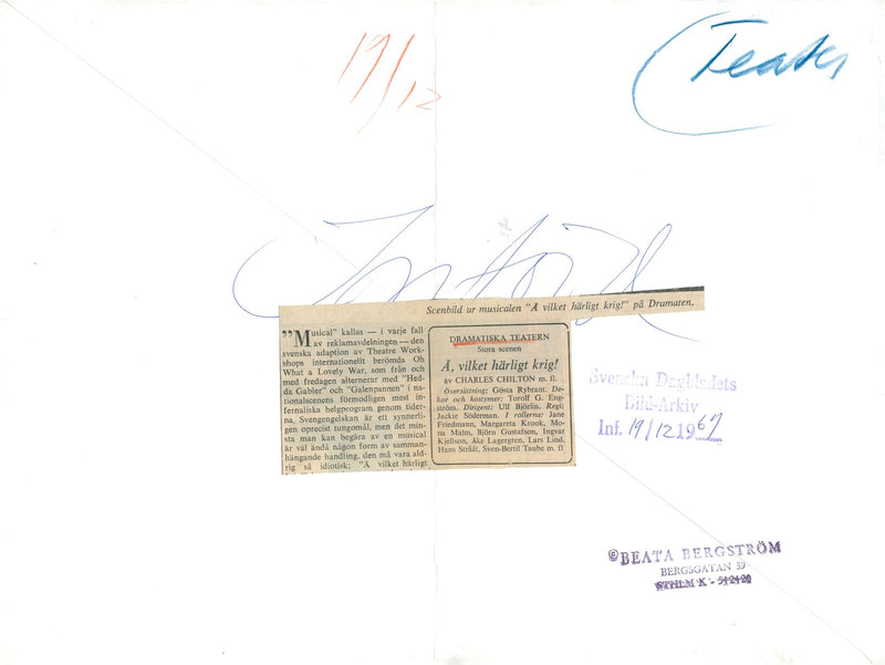 Scenario from the musical "What a great war!" at the drama - Vintage Photograph