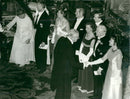 King's day at the castle. Concert pianist KÃ¤bi Laretei greets King Gustaf Adolf - Vintage Photograph