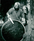 War Games: Viking fighting. - Vintage Photograph