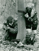 War Games: Stuart Goldsmith with Kim and Mike Mason. - Vintage Photograph