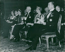 Nobel Prize Award in the Concert Hall: Gustaf VI Adolf, Louise Mountbatten, King Gustav V and Gustaf Adolf - Vintage Photograph