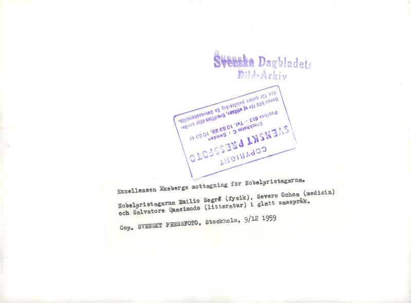 Nobel Peace 1959 - Vintage Photograph