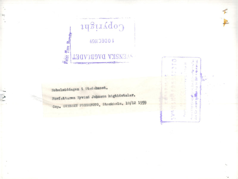 Nobel Peace 1959 - Vintage Photograph