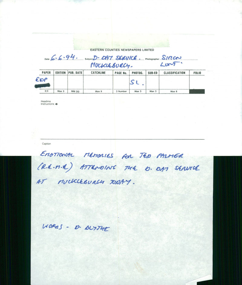 Ted Palmer. - Vintage Photograph