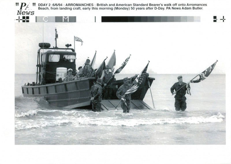 British and American Standard Bearer's. - Vintage Photograph