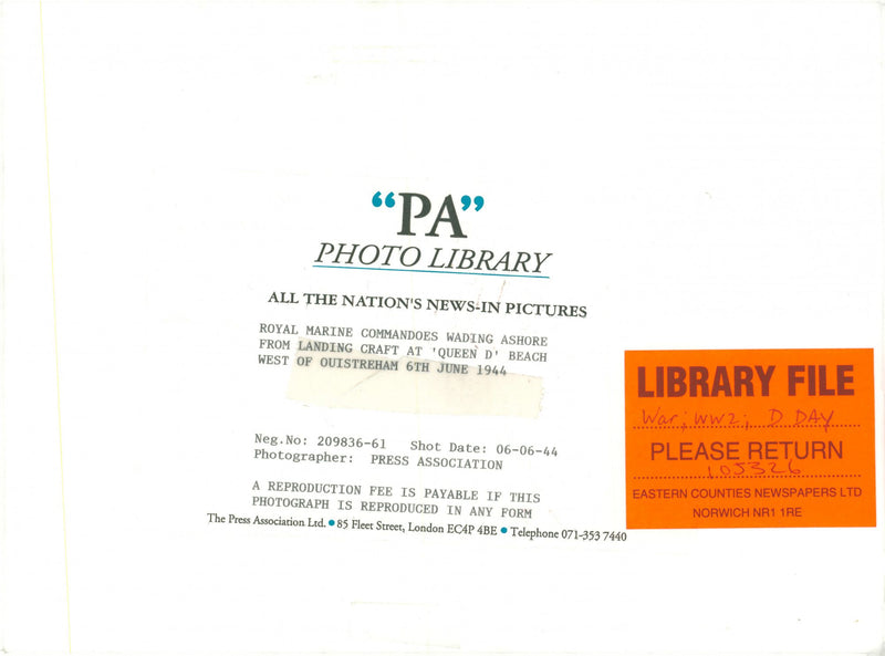 War Ve Day:Royal marine commandoes. - Vintage Photograph