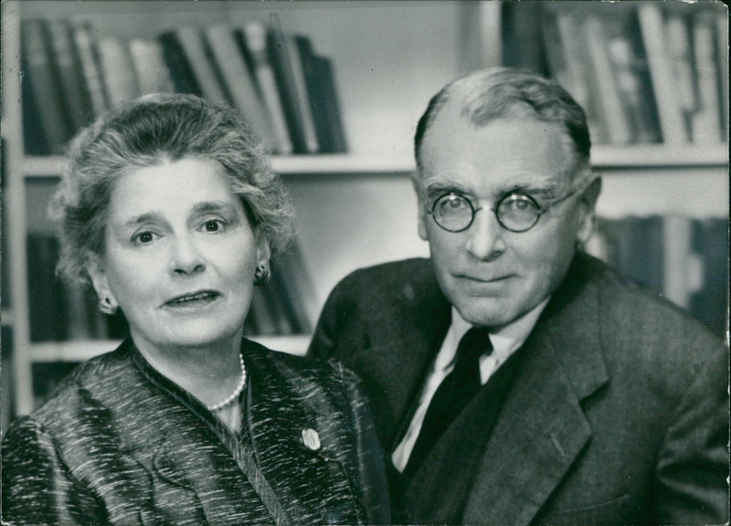 Dame Rebecca West with her husband henry Maxwell Andrews. - Vintage Photograph