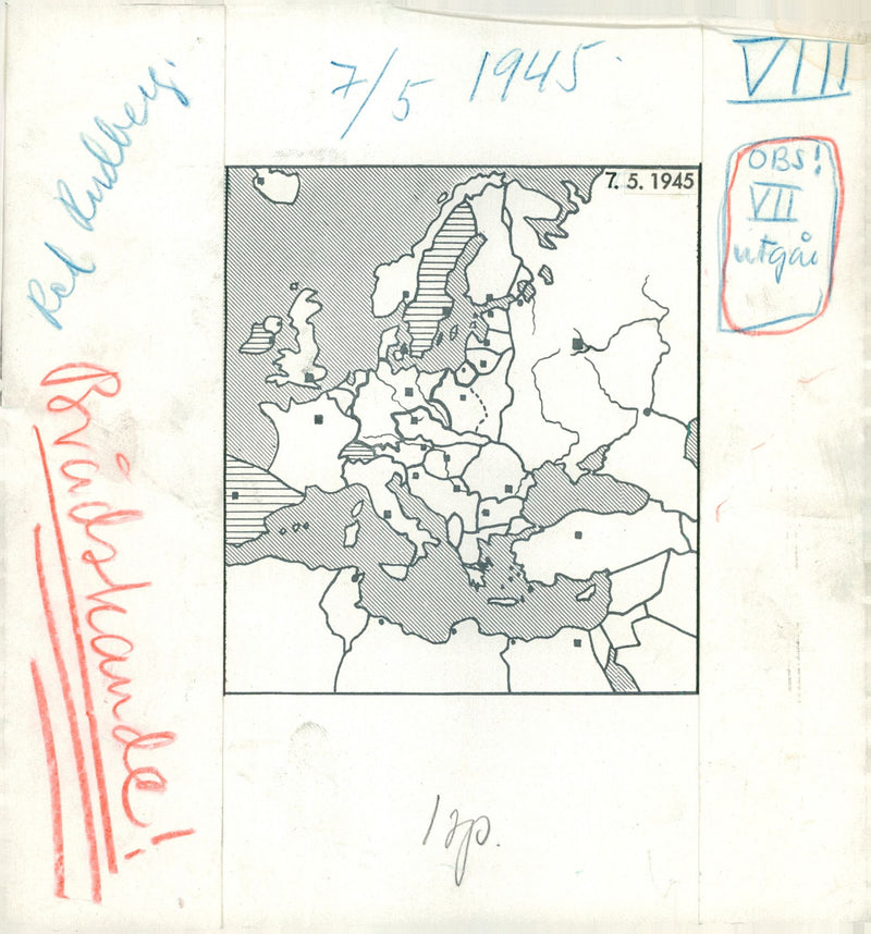 The capitalization and the end of the peace: Swedish pictures - 7 May 1945 - Vintage Photograph