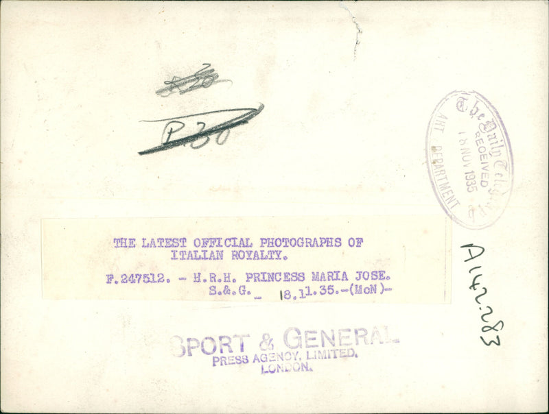 King imberto and queen maria jose: - Vintage Photograph