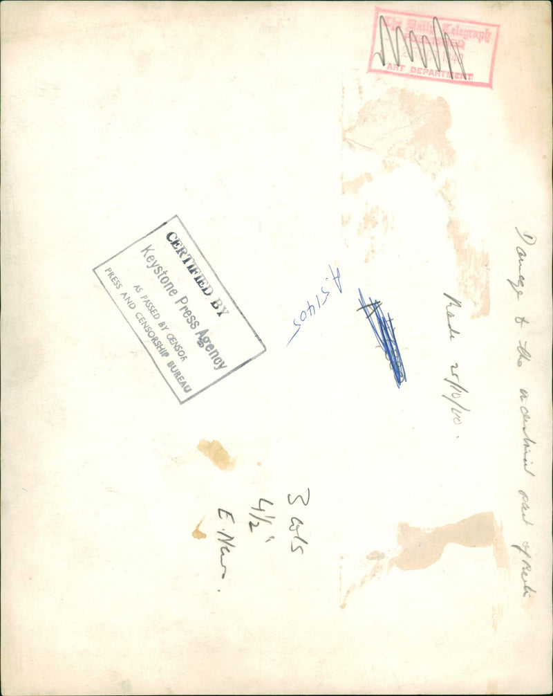 Damage of the Uncertain part of Raid. - Vintage Photograph