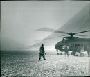 VIEW OF NATURE and A helicopter and a man standing. - Vintage Photograph